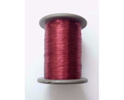 DARK RED - Spool of Shiny Metallic Thread Yarn - For Crochet Sewing Embroidery Handwork Artwork Jewelry